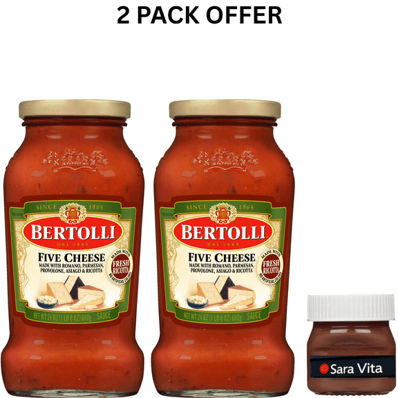 Bertolli Pasta Sauce Five Cheese, Spaghetti Tomato Sauce, 24 oz Jar