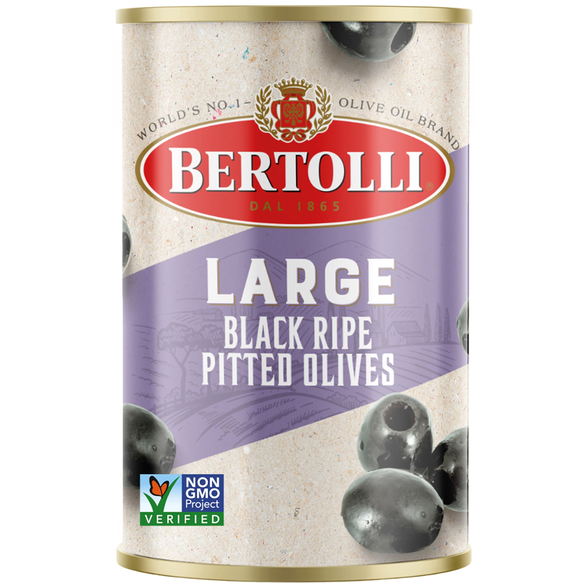 Bertolli Large Black Ripe Pitted Olives, Whole, 6oz