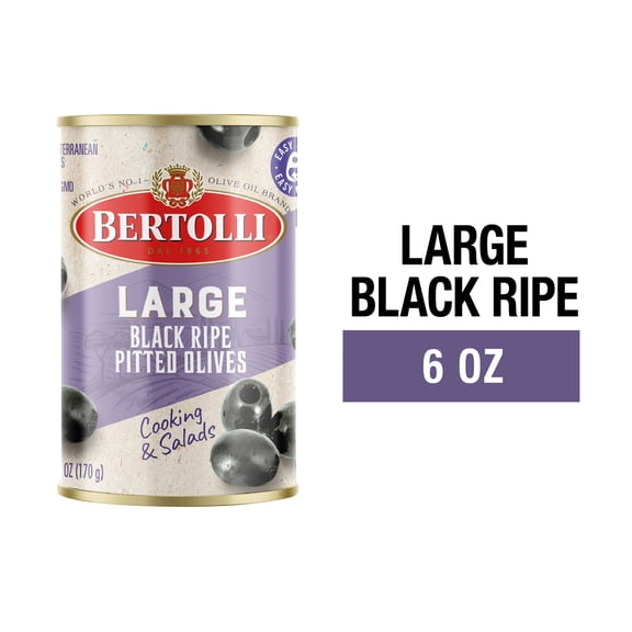 Bertolli Black Ripe Pitted Large Olives 6 oz