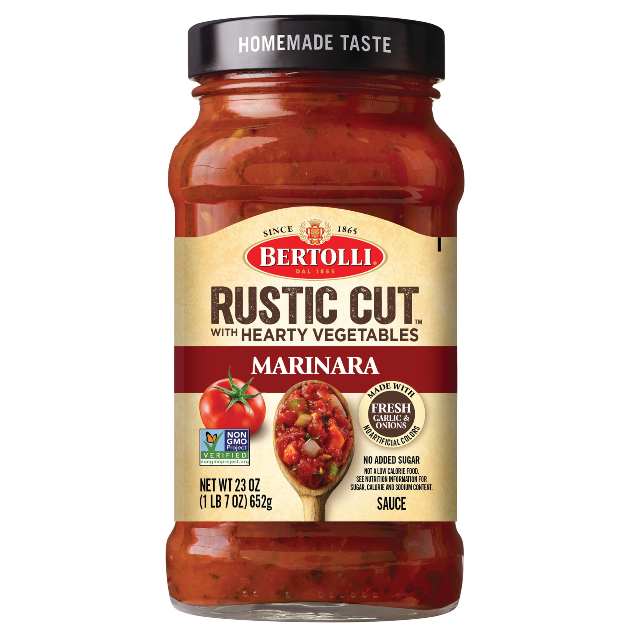 Bertolli Rustic Cut Marinara Sauce, Homemade Style Spaghetti Pasta Sauce, 23 oz