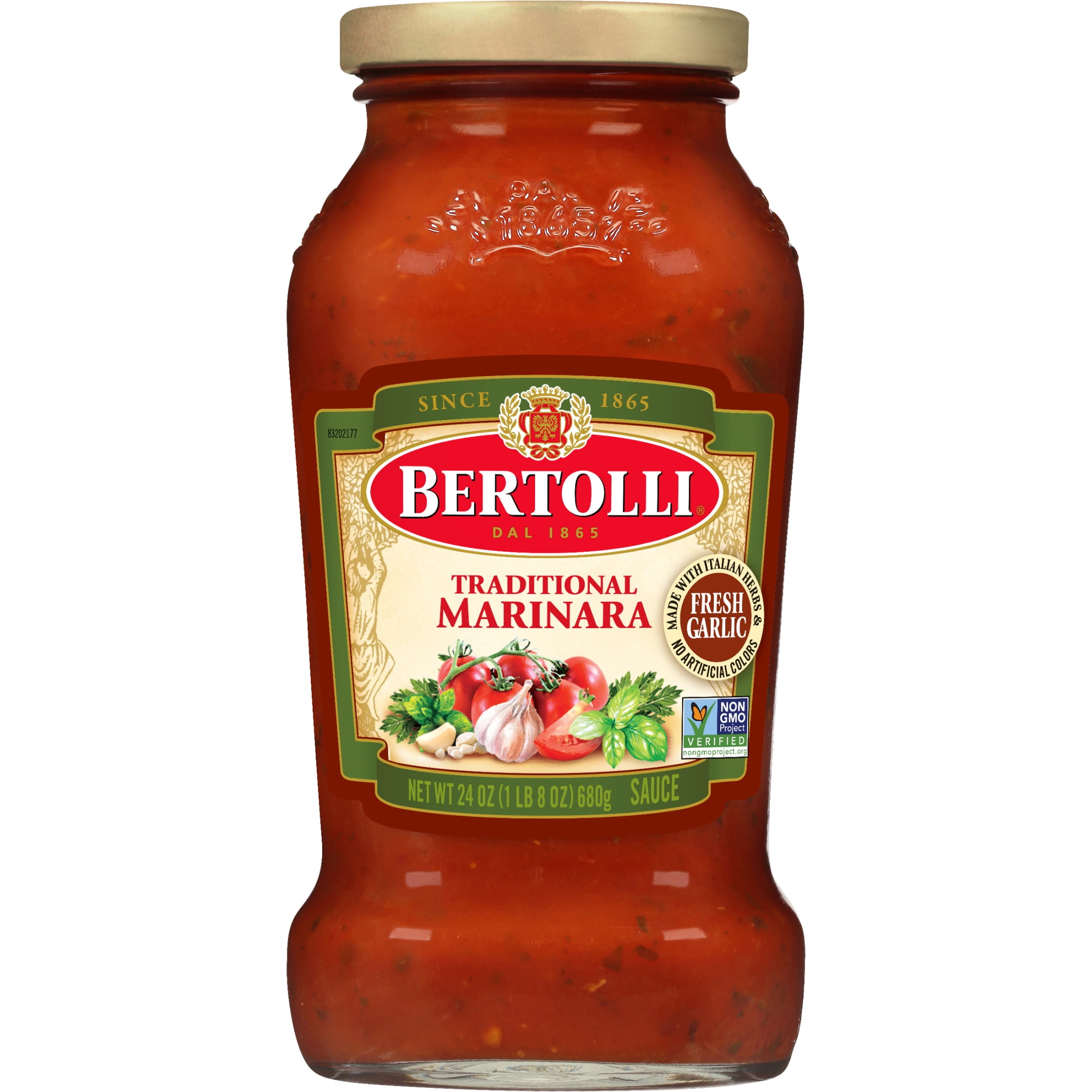 Bertolli Traditional Marinara Pasta Sauce, Pre-made Flavored with ...