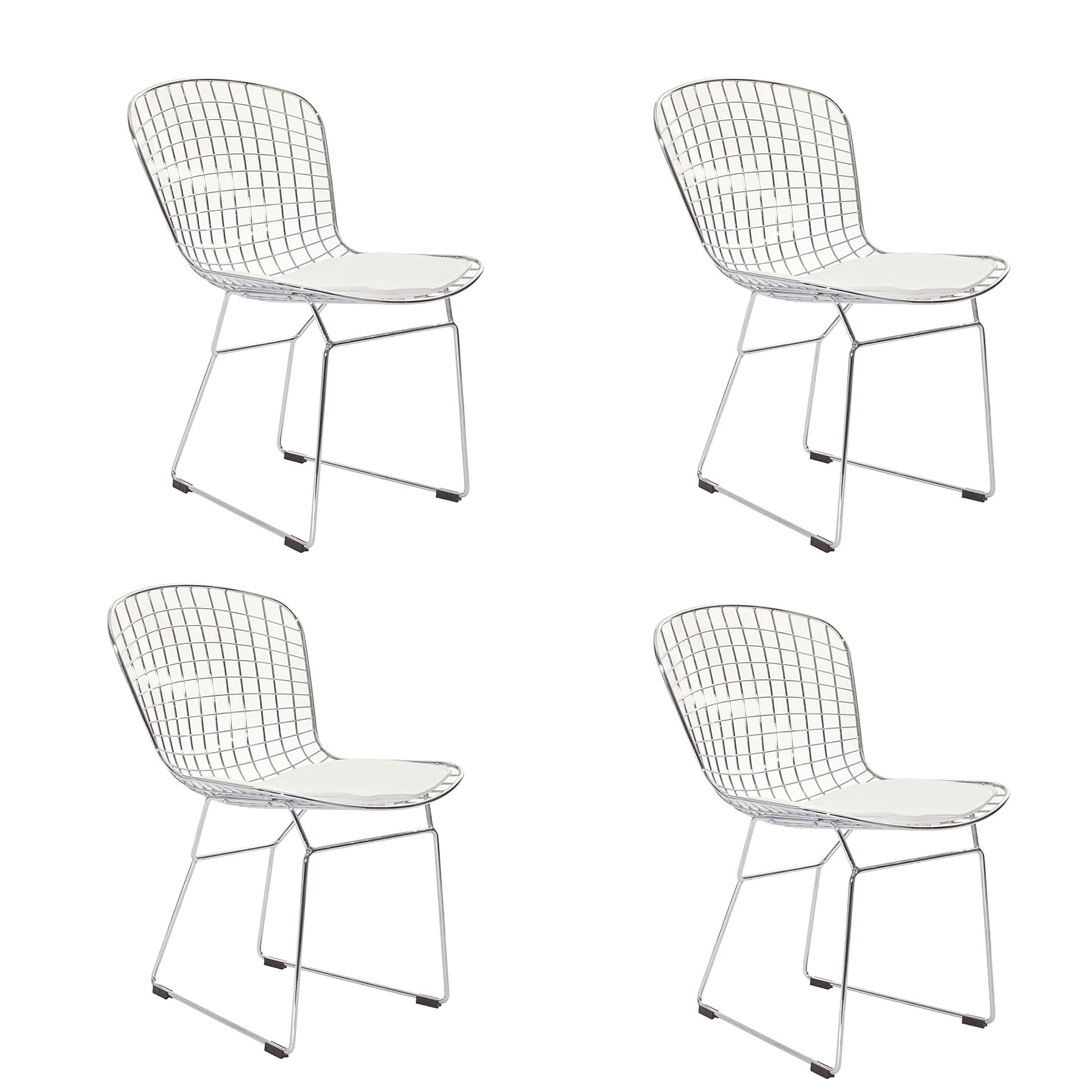 Bertoria Wire Dining Chair White Seat (4)