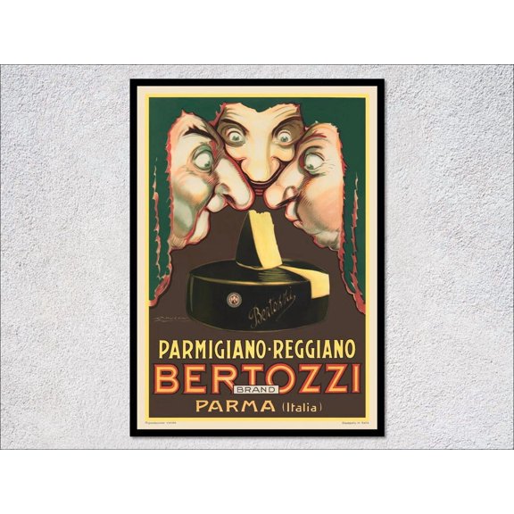 Bertozzi Cheese Poster, Vintage Italian Print, Unframed Paper Poster 8x10in