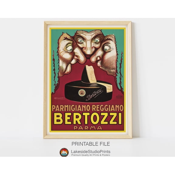 Bertozzi Parmigiano-Reggiano Cheese Vintage Advertising Poster, 8x12 UNFRAMED