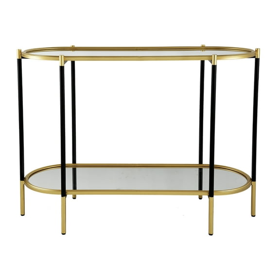 Bertram Metal Console Table - 41.5" x 17" x 30" - Black/Gold