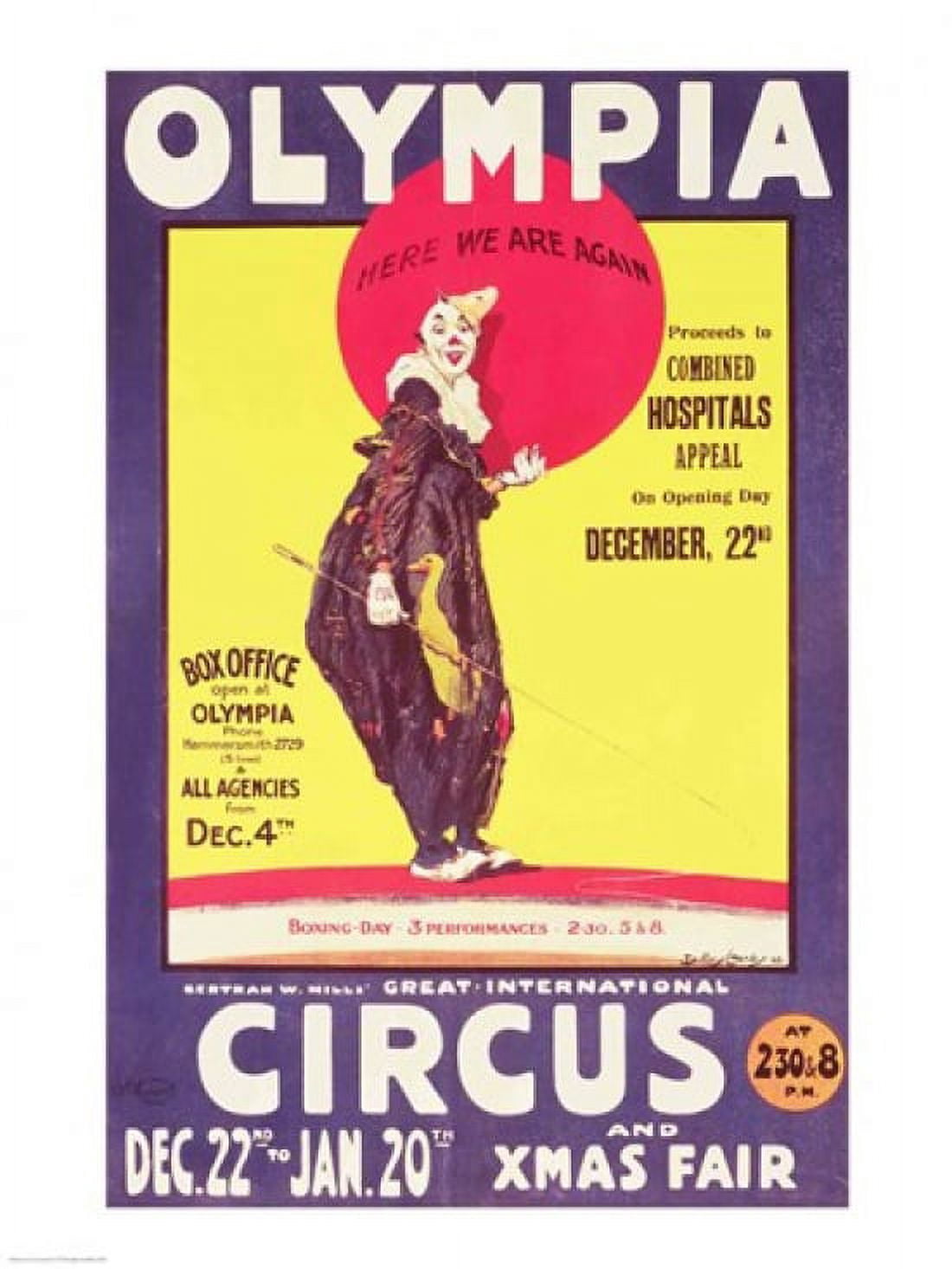 Bertram Mills circus poster 1922 Canvas Art - Dudley Hardy (18 x 24)