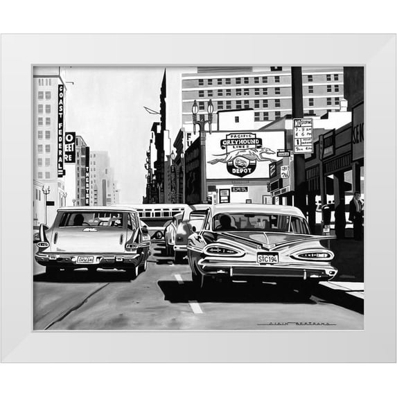 Bertrand, Alain 18x15 White Modern Wood Framed Museum Art Print Titled - Greyhound Depot