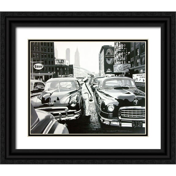 Bertrand, Alain 31x26 Black Ornate Wood Framed with Double Matting Museum Art Print Titled - Vendeur de Pepsi…