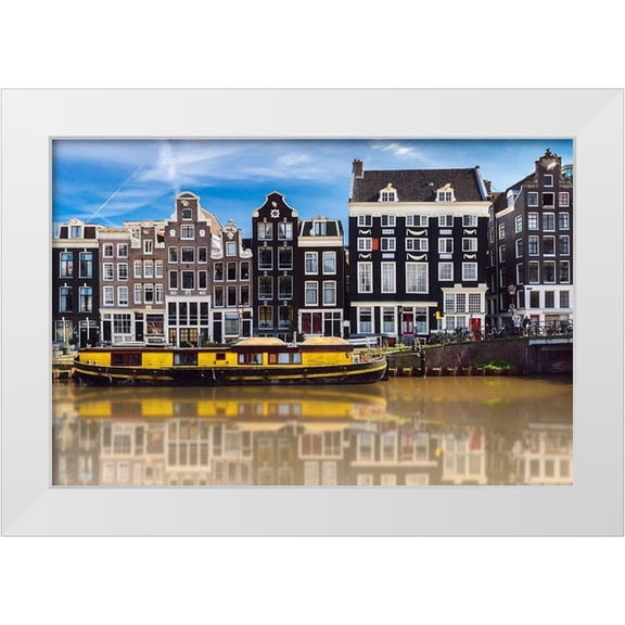 Bertrande, Arnaud 14x11 White Modern Wood Framed Museum Art Print Titled - La vieille Amsterdam