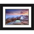 thumbnail image 1 of Bertrande, Arnaud 24x17 Black Ornate Wood Framed with Double Matting Museum Art Print Titled - Coucher de soleil sur le Dramont, 1 of 4