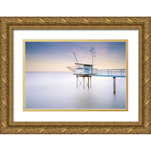 Bertrande, Arnaud 24x17 Gold Ornate Wood Framed with Double Matting Museum Art Print Titled - On the Boat