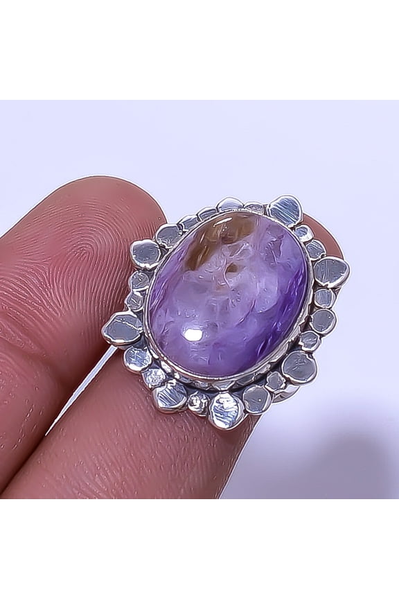 Bertrandite - Tiffany Stone - Utah Designer 925 Sterling Silver Ring S.6 R15, Gemstone Silver Jewelry, New Year Sale, Valentin's Day Gift