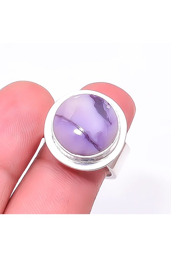 Bertrandite - Tiffany Stone - Utah Designer Handmade 925 Sterling Silver Ring S.6 R95104203, New Year Sale, Valentin's Day Gift