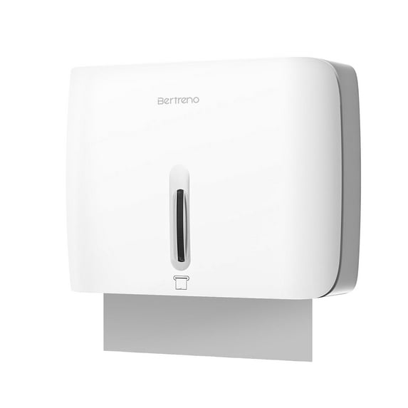 Bertreno Paper Towel Dispenser Wall Mounted Commercial Hand Paper Towel Holder Multifold/Trifold/C Fold for Kitchen Bathroom, White, 10.87"*3.66"*8.27", 0.66 kg/1.45lb, ABS, 200 Sheets,