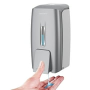 Bertreno Soap Dispenser 28oz/800ml Wall-Mounted No-Drip Gel/Liquid for Home & Commercial,ABS,Silver