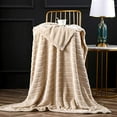 thumbnail image 1 of Bertte Throw Blanket Super Soft Cozy Warm Blanket 330 GSM Lightweight Luxury Fleece Blanket for Bed Couch- 50"x 60", Light Beige, 1 of 7