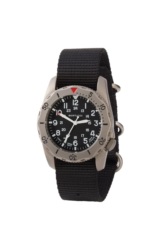 40 mm Titanium Field Watch - A-2TR Field Pro - Black dial, Black Nylon Band - 12114