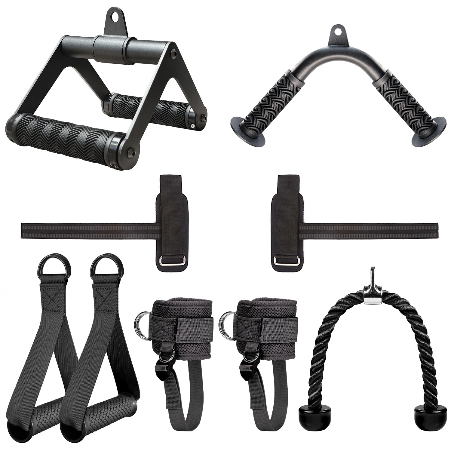 Berufexp Cable Machine Attachment Set with Tricep Rope, V Bar, Double D ...