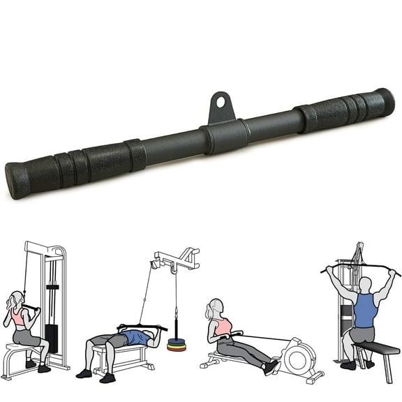 Berufexp Pull Down Steel Curl Bar, 360 Swivel Lat Pulldown Attachment for Cable Machine, Bicep Tricep Exercise