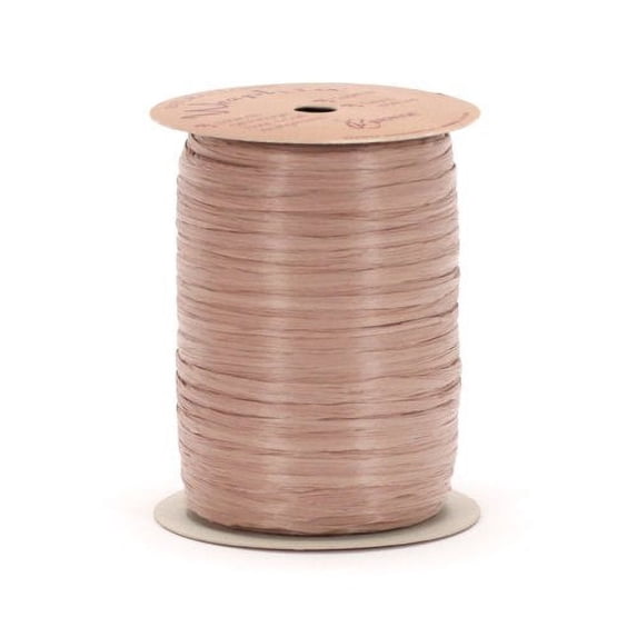 Berwick Craft Matte 1/4'' Wide Raffia Ribbon, Taupe Brown, 100 Yards