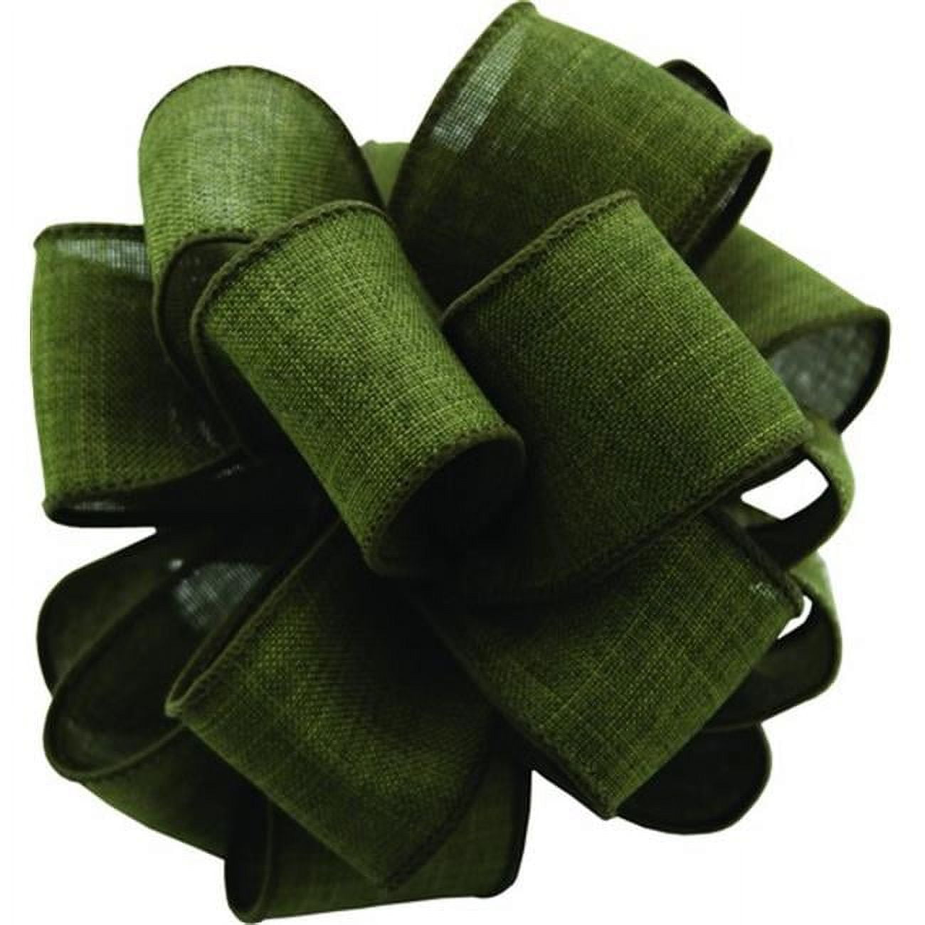 Berwick ILN-009-50-MOS - 1. 5 inch Wired Edge DWI Linen Ribbon - 50 ...