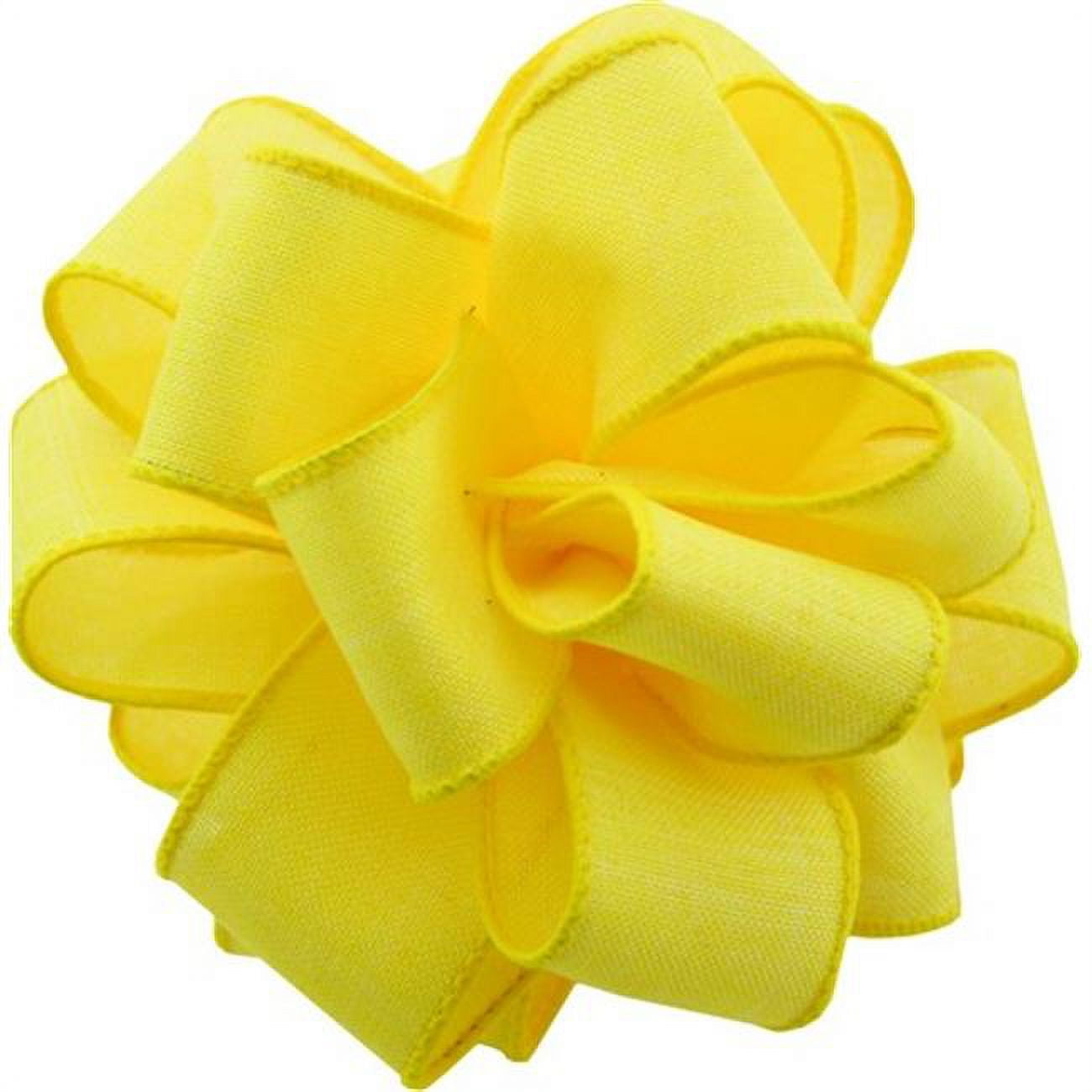 Berwick ILN-009-50-YEL - 1. 5 inch Wired Edge DWI Linen Ribbon - 50 ...