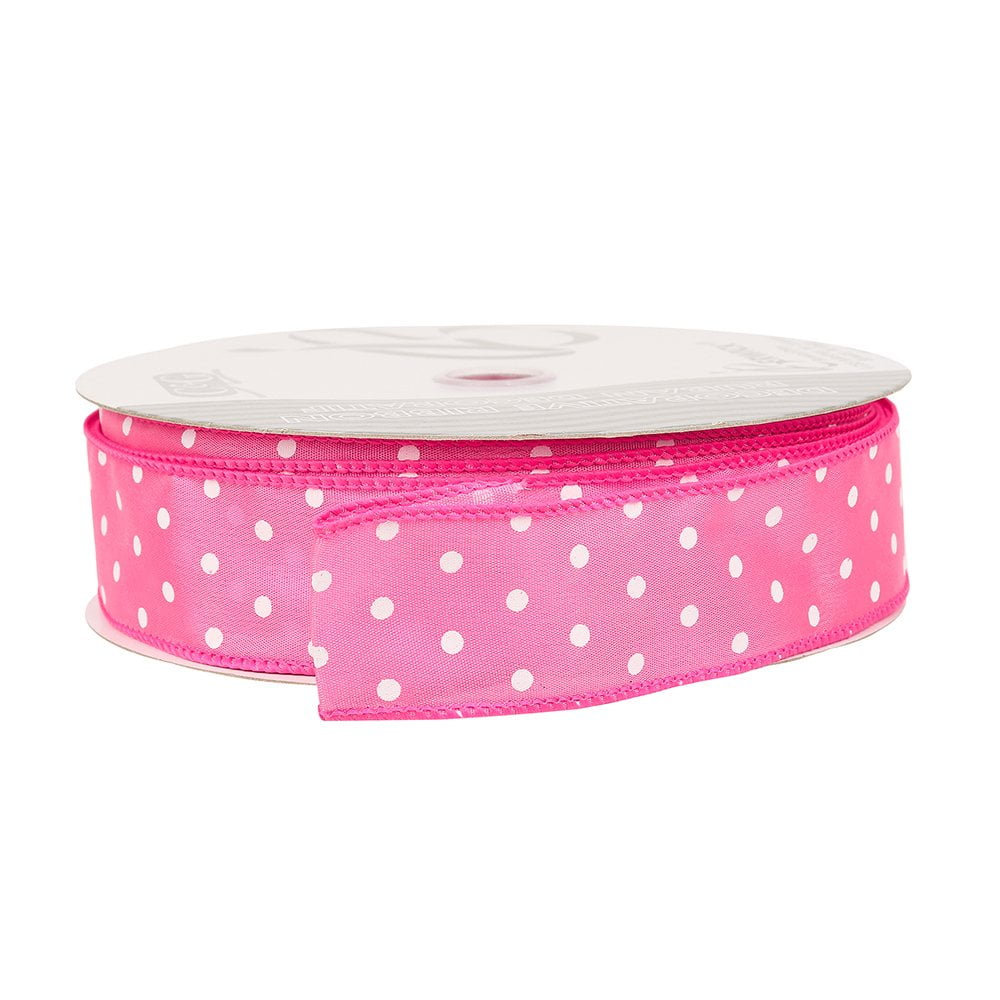 Berwick Offray DWI White Dots Wired Edge Ribbon-1-1/2 Wide X 50 Yards ...