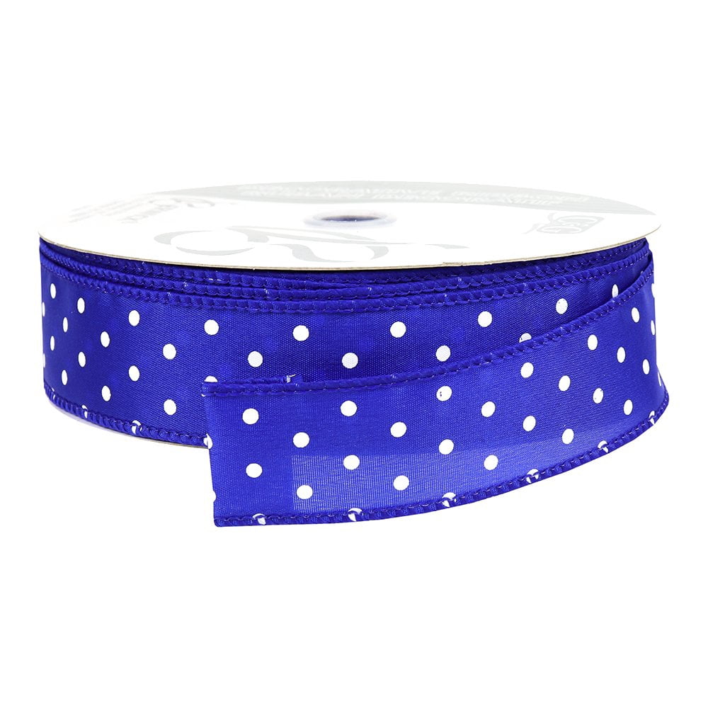 Berwick Offray DWI White Dots Wired Edge Ribbon-1-1/2 Wide X 50 Yards ...