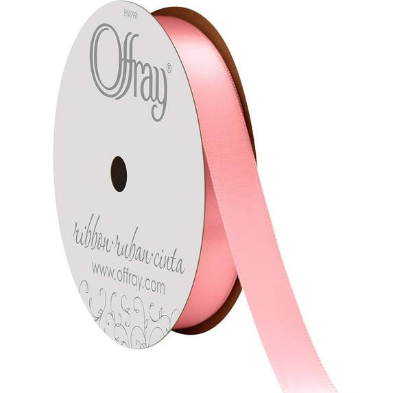 Berwick-Offray Double Faced Satin Ribbon #5 (7/8") 20 Yards, Light Pink
