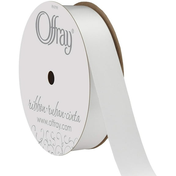 Berwick-Offray Double Faced Satin Ribbon #5 (7/8") 20 Yards, White