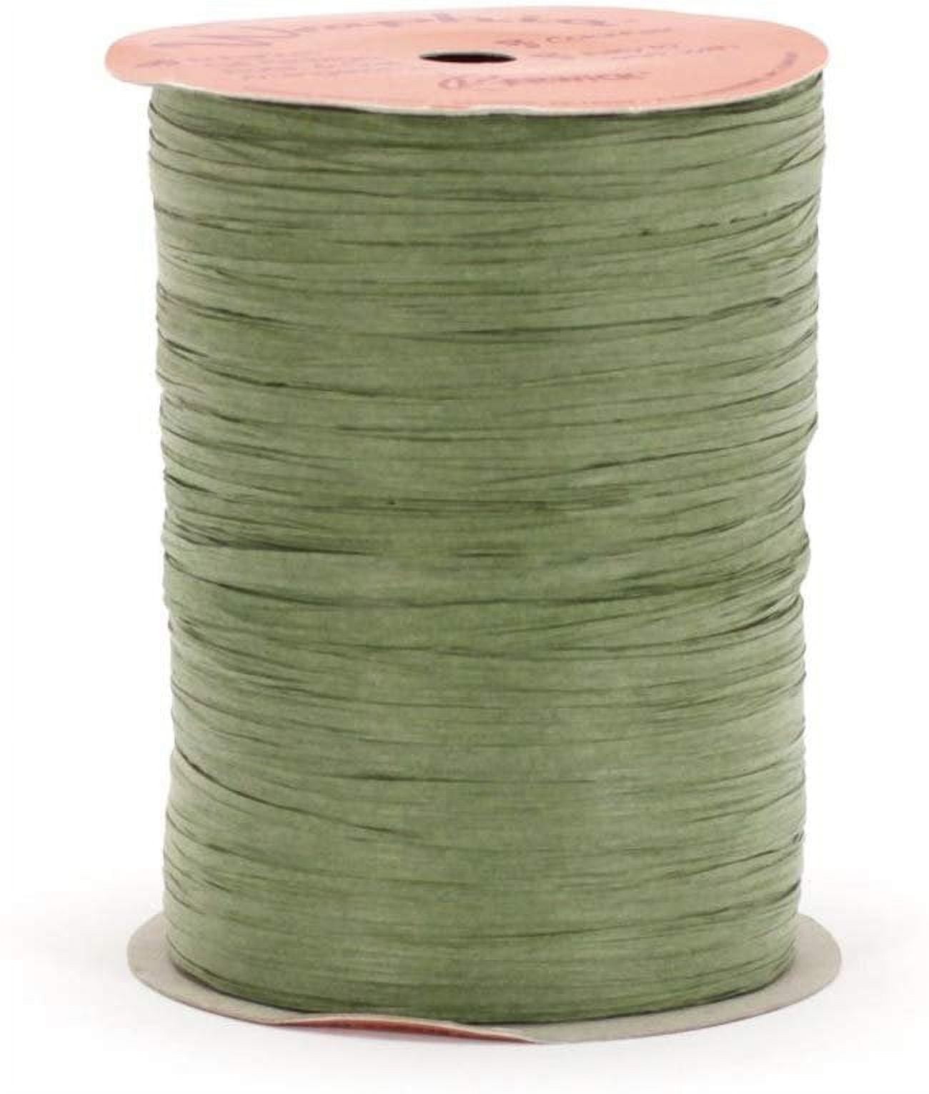 Berwick Offray Matte Olive Green Raffia Ribbon, 1/4'' Wide, 100 Yards ...
