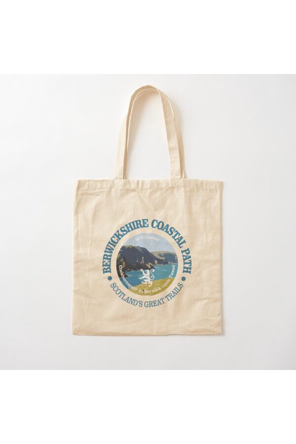 Berwickshire Coastal Path Rd Canvas Tote Bags, Reusable Shopping Bag