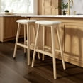 thumbnail image 1 of Beryl Upholstered Bar Height Stool (30in) - 2 pack, Blonde/Sesame PU Leather, 1 of 11