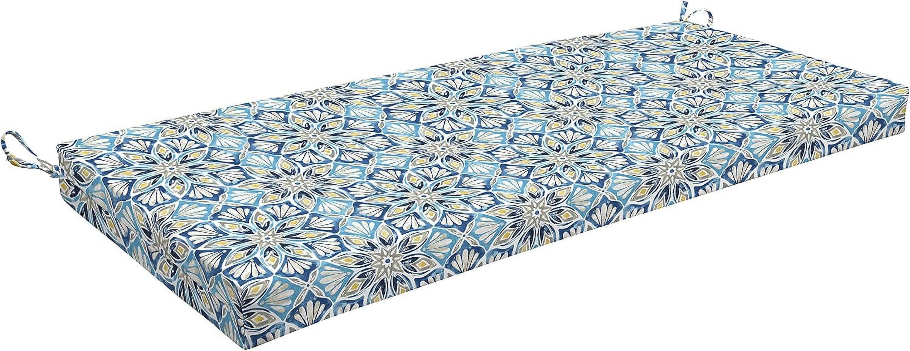 Beryl Pacific Blue Bench Cushion: Recycled Fiberfill, Weaher Resisan ...