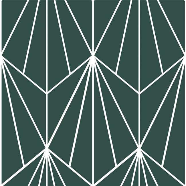 Emerald Green Geometric Peel and Stick Vinyl Floor Tiles