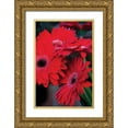 thumbnail image 1 of Berzel, Erin 11x14 Gold Ornate Wood Framed with Double Matting Museum Art Print Titled - Red Gerbera Daisies I, 1 of 4