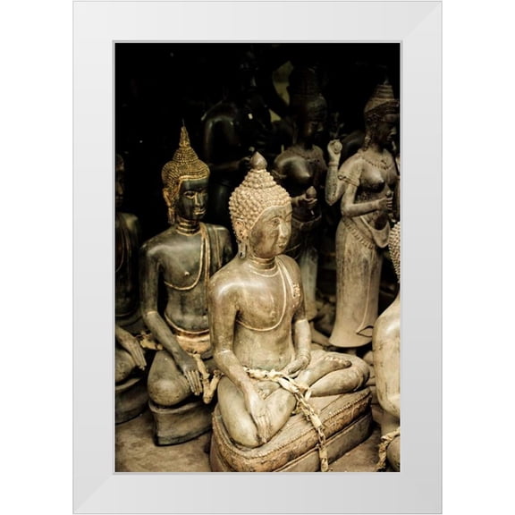 Berzel, Erin 11x14 White Modern Wood Framed Museum Art Print Titled - Buddha Statues I
