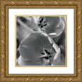 thumbnail image 1 of Berzel, Erin 12x12 Gold Ornate Wood Framed with Double Matting Museum Art Print Titled - BW Tulips II, 1 of 4