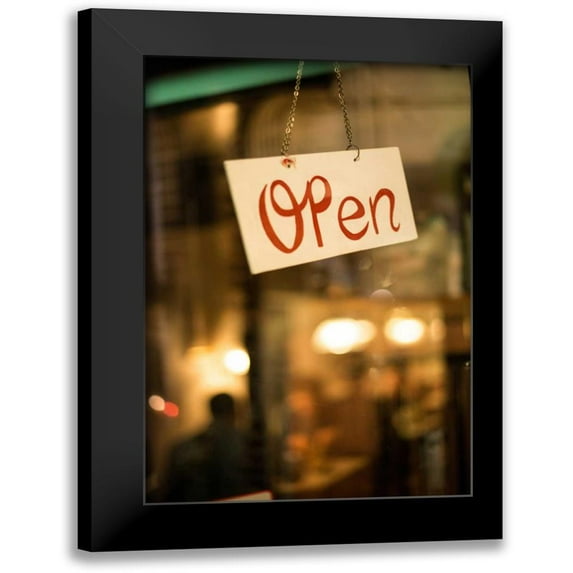 Berzel, Erin 13x18 Black Modern Framed Museum Art Print Titled - Amsterdam Cafe Signs