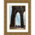 thumbnail image 1 of Berzel, Erin 13x18 Gold Ornate Wood Framed with Double Matting Museum Art Print Titled - Brooklyn Bridge II, 1 of 4