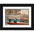 thumbnail image 1 of Berzel, Erin 14x11 Black Ornate Wood Framed with Double Matting Museum Art Print Titled - Laos Boats, 1 of 4