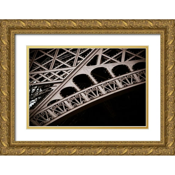 Berzel, Erin 14x11 Gold Ornate Wood Framed with Double Matting Museum Art Print Titled - Eiffel Tower Detail I
