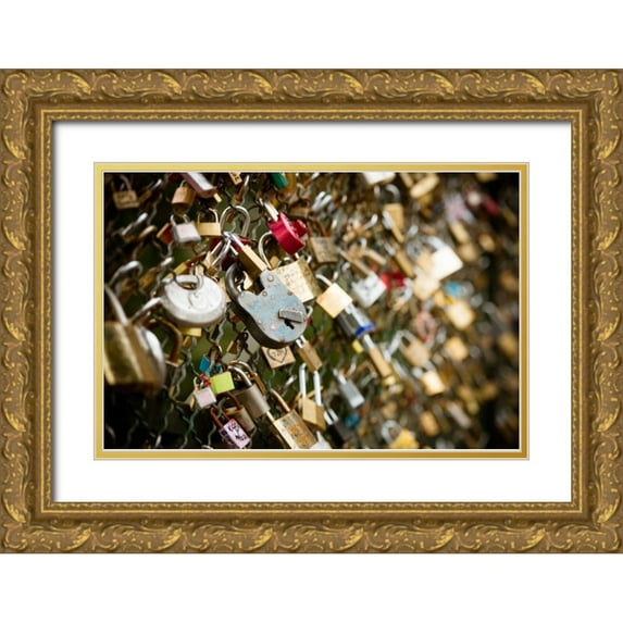 Berzel, Erin 14x11 Gold Ornate Wood Framed with Double Matting Museum Art Print Titled - Pont des Arts I
