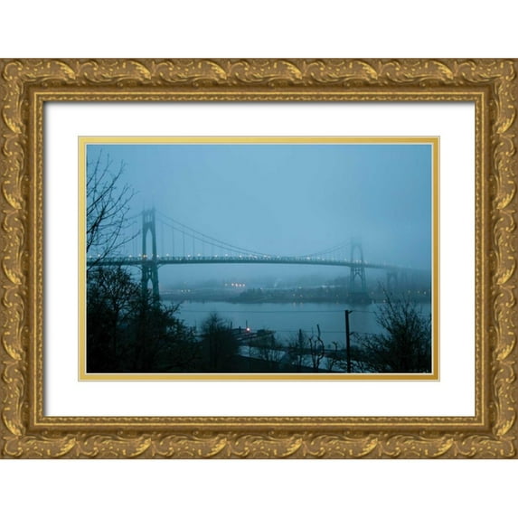 Berzel, Erin 14x11 Gold Ornate Wood Framed with Double Matting Museum Art Print Titled - St. Johns Bridge VII