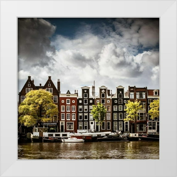 Berzel, Erin 15x15 White Modern Wood Framed Museum Art Print Titled - Amsterdam Canal II