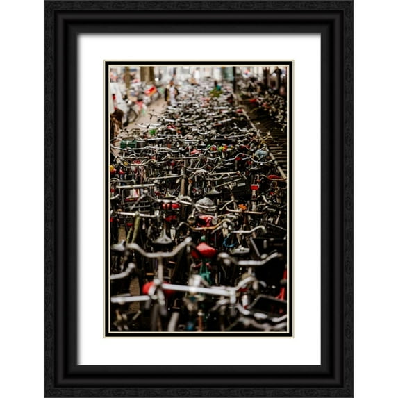 Berzel, Erin 17x24 Black Ornate Wood Framed with Double Matting Museum Art Print Titled - Amsterdams Fietsflat I