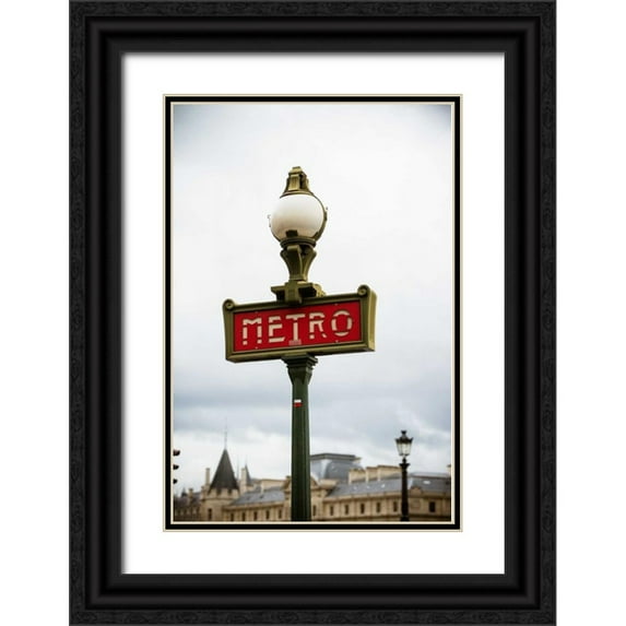 Berzel, Erin 17x24 Black Ornate Wood Framed with Double Matting Museum Art Print Titled - Paris Metro IV
