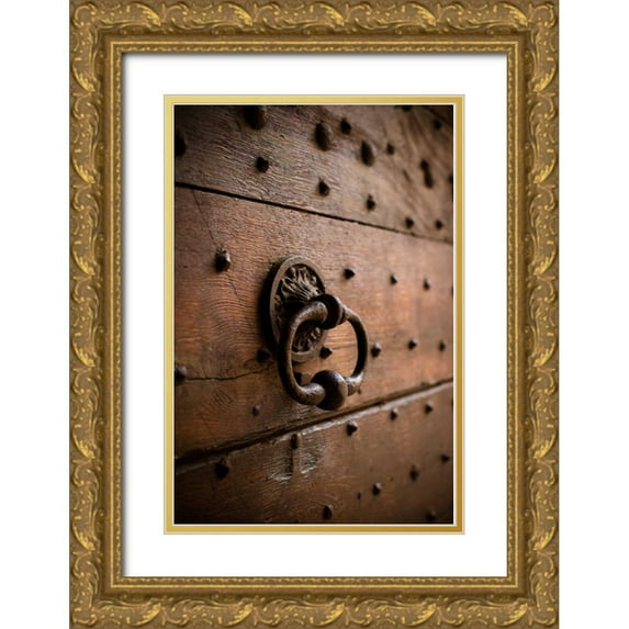 Berzel, Erin 17x24 Gold Ornate Wood Framed with Double Matting Museum Art Print Titled - French Door Knocker III