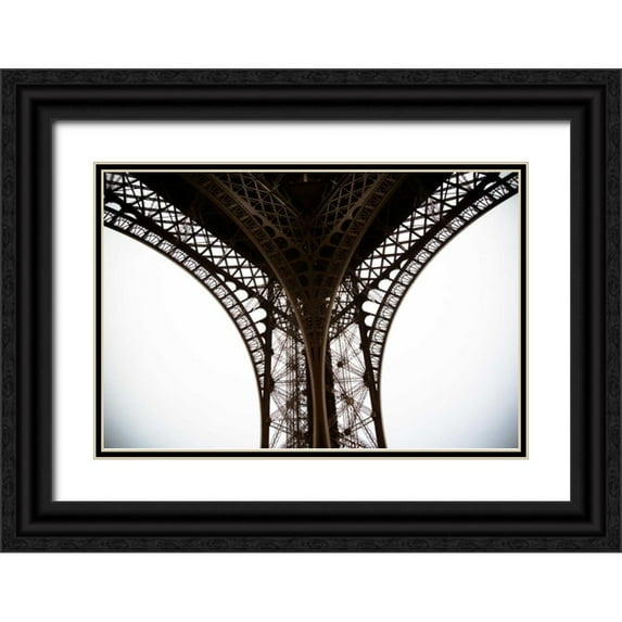 Berzel, Erin 18x13 Black Ornate Wood Framed with Double Matting Museum Art Print Titled - Eiffel Tower Framework IV