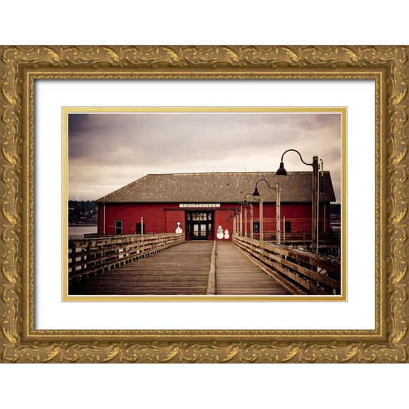 Berzel, Erin 18x13 Gold Ornate Wood Framed with Double Matting Museum Art Print Titled - Coupeville Wharf I